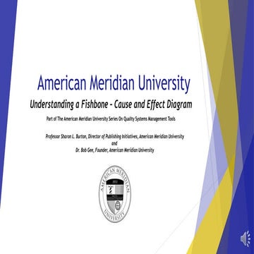 American Meridian University Quality Tool Series: The Fish Bone 