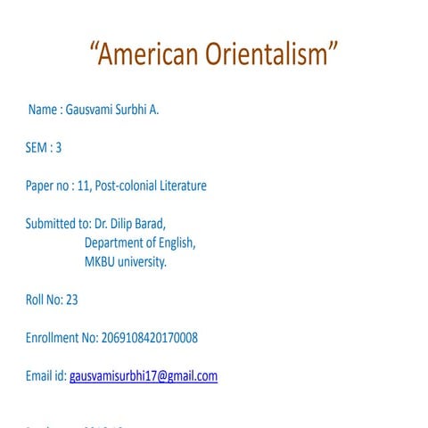 American orientalism