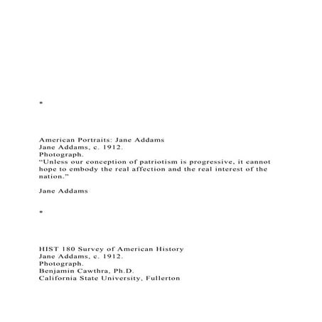 American Portraits Jane AddamsJane A.docx