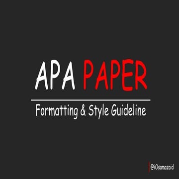 APA Method of Research