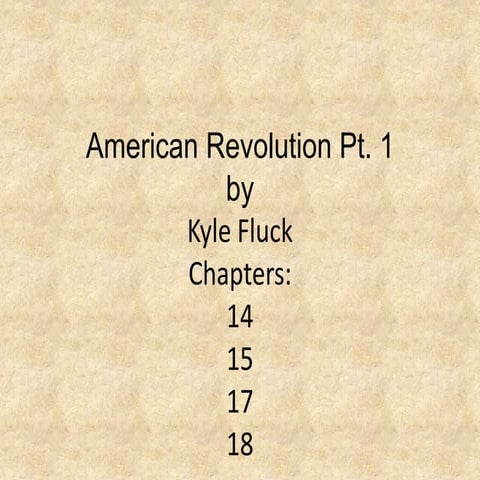 American revolution pt 1