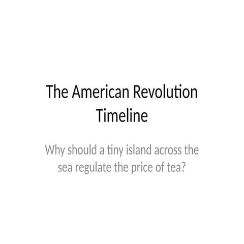 Comprehensive Timeline and Key Events of the American Revolution | PPTX