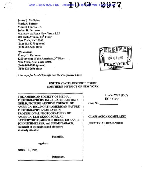 American society of media photographers, inc. et al. v. google inc.