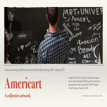 Americart Touring Exhibition presentation Jan 2020