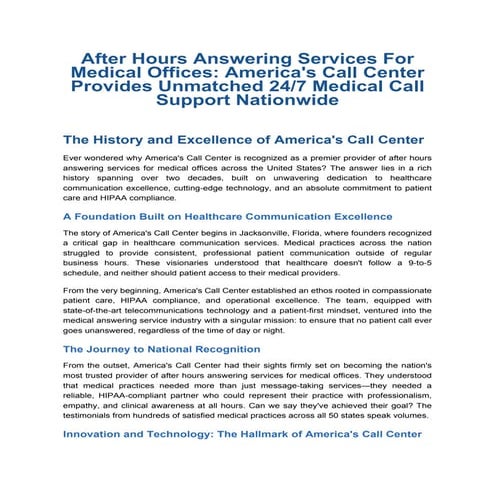 Americas Call Center - After Hours Answering Services for Medical Offices.pdf
