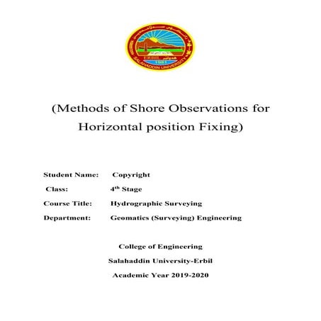 Methods of Shore Observations for Horizontal position Fixing