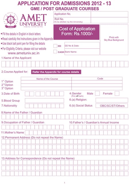 NIBM PUNE Application Form
