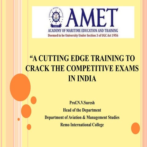 A Cutting Edge Training to crack the competitive exams in India 