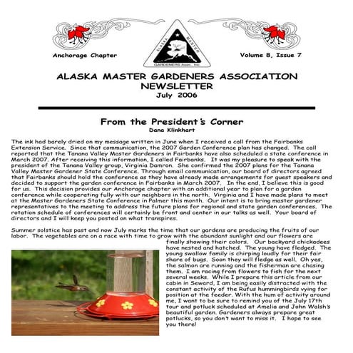 Plant a Row for the Hungry - Master Gardeners, Fairbanks,Tanana Valley, Alaska