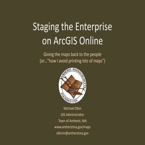 Staging the Enterprise on ArcGIS Online