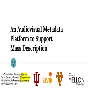 An Audiovisual Metadata Platform to Support Mass Description