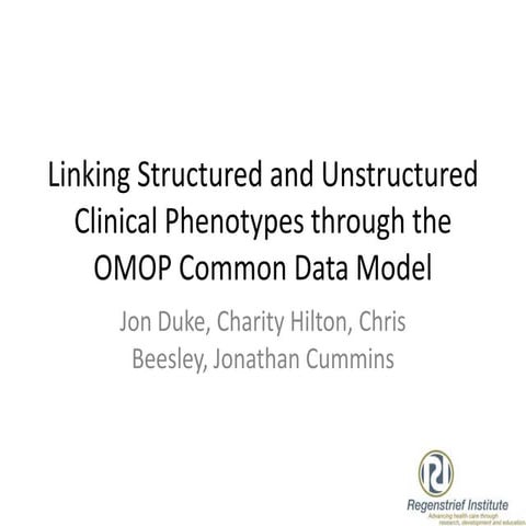 Linking Structured and Unstructured Phenotypes through the OMOP Common Data M...