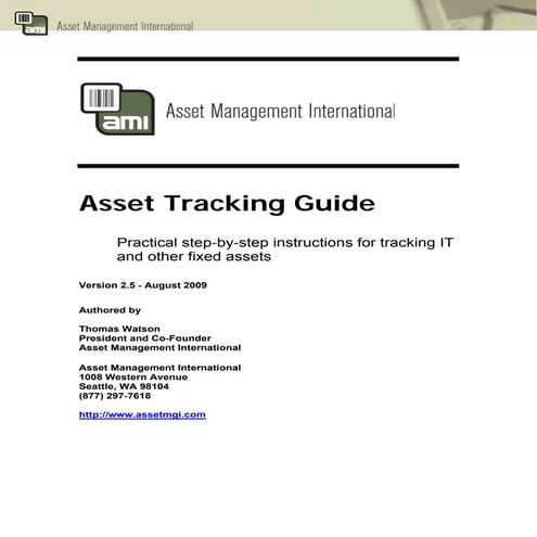 AMI Asset Tracking Guide