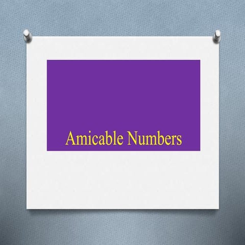 Amicable numbers