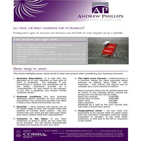 Is my business correctly insured?