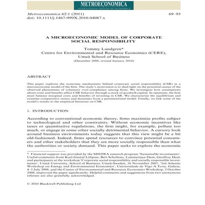 A microeconomic model of corporate