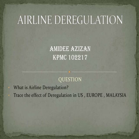 airline deregulation