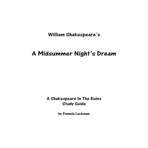 A midsummer nightsdreamstudyguide