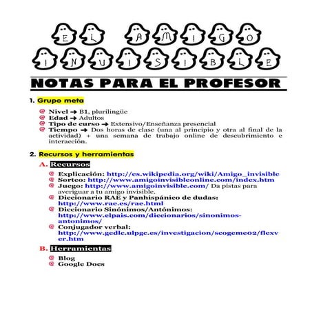 Amigo Invisible - Notas Profesor | PDF