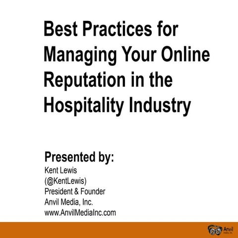 Dec. 2011 Webinar - Managing Your Hospitality Brand's Online Reputation