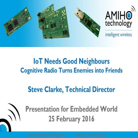 IoT Needs Good Neighbours - Cognitive Radio Turns Enemies into Friends