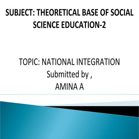 National integration and awareness powerpoint | PPTX