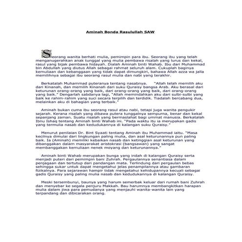 Aminah bonda rasulullah saw