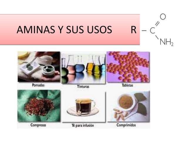 Aminas y sus usos principales en industrias y medicina | PPT