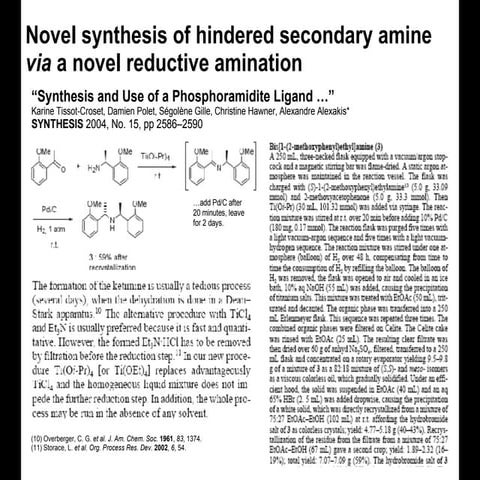 Synthesis and Use of a Phosphoramidite Ligand | PDF