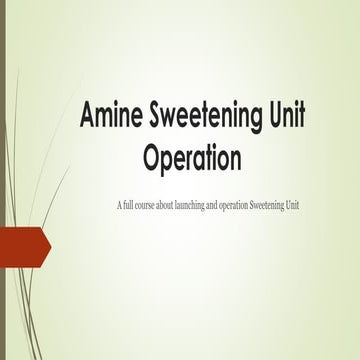 Amine sweetening unit operation  