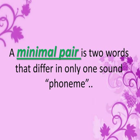 minimal pairs