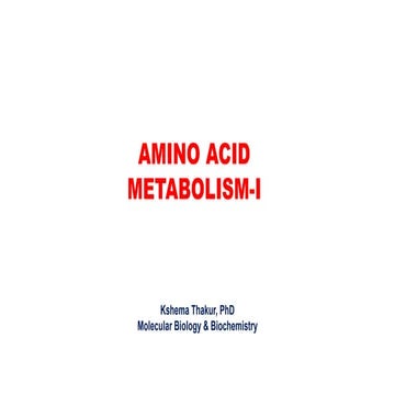 Amino acid metabolism | PPTX