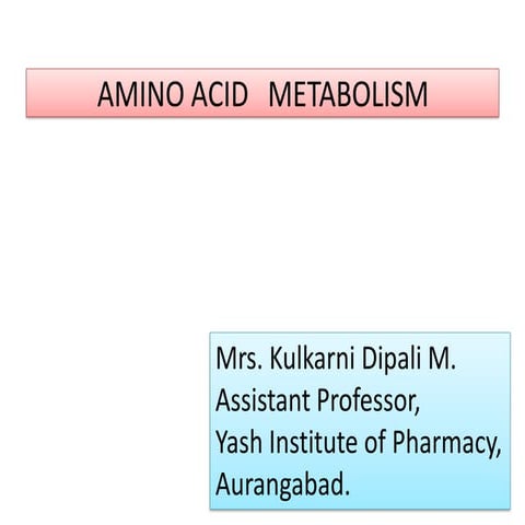 Amino acid metabolism