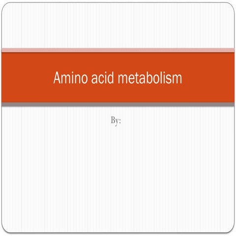 Amino acid metabolism | Transamination | Deamination | | PDF