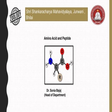 Amino acid -Classification of amino acid, Properties,  peptides-Types and bio...
