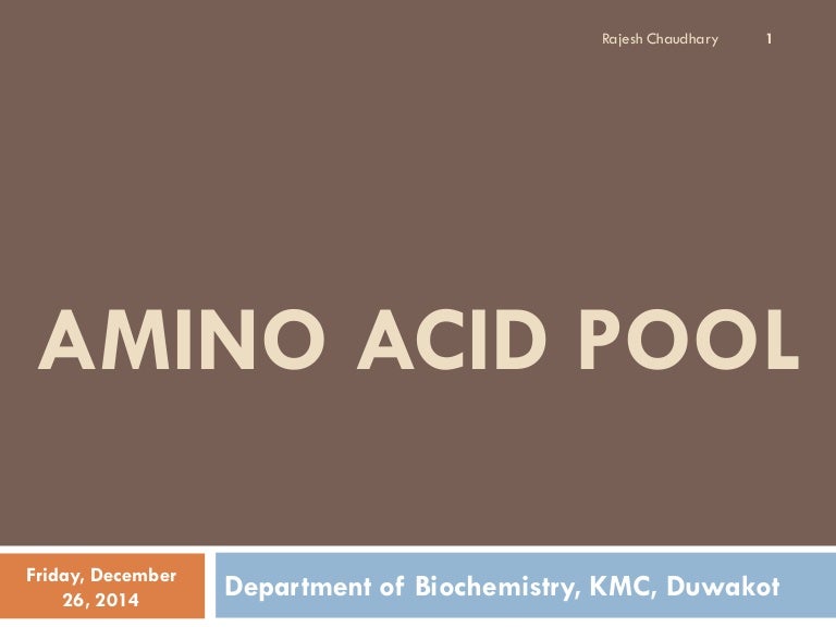 Amino acid pool