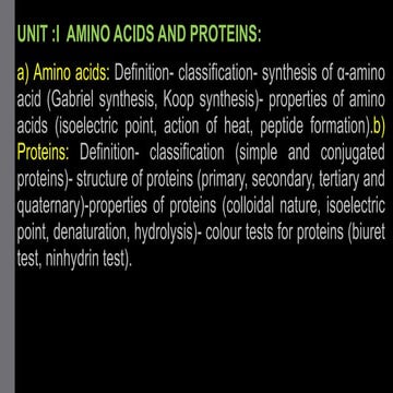 Aminoacids and proteins