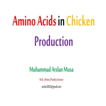 Amino acids in chicken production