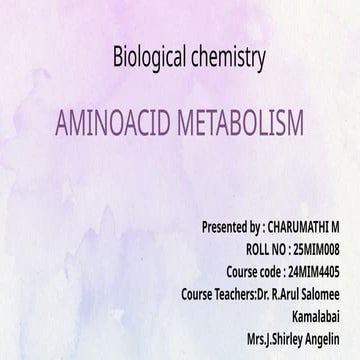 Amino acid metabolism | PPTX