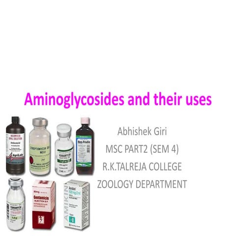 Aminoglycosides and their uses.