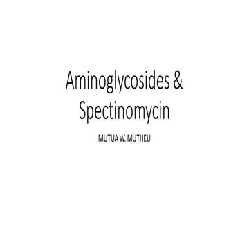Amino glycosides and streptomycin pharmac