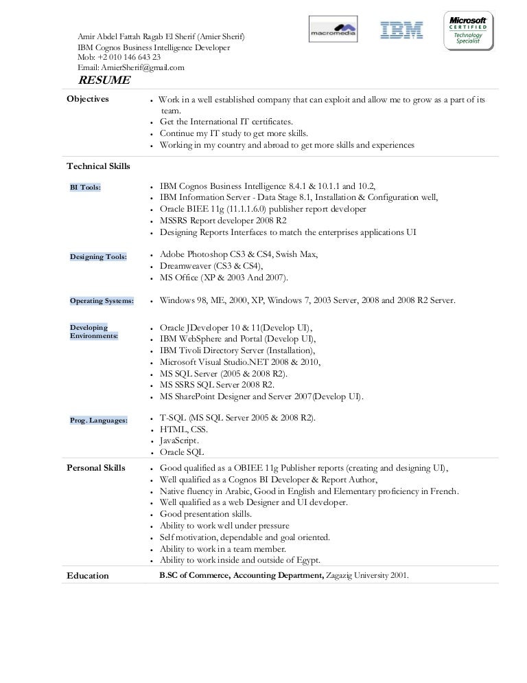 datastage sample resume