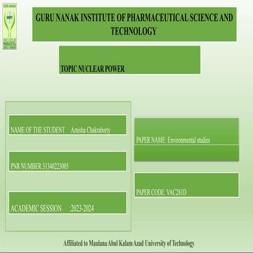 Nuclear power presentation on environment science .pptx