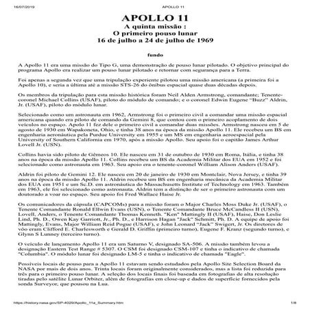A Missão Apollo XI
