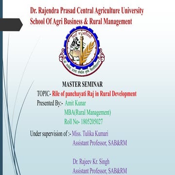 Role of panchayati Raj in Rural Development