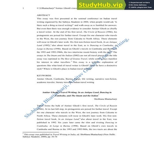 Amitav Ghosh S Travel Writing | PDF