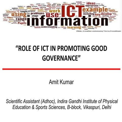 Role of ICT in Good Governance