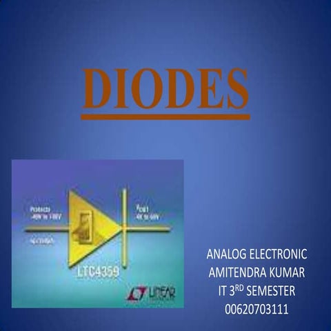 Analog Electronics  ppt on Diodes by Being topper