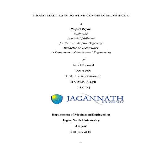 project report on volvo eicher commercial vehicle 