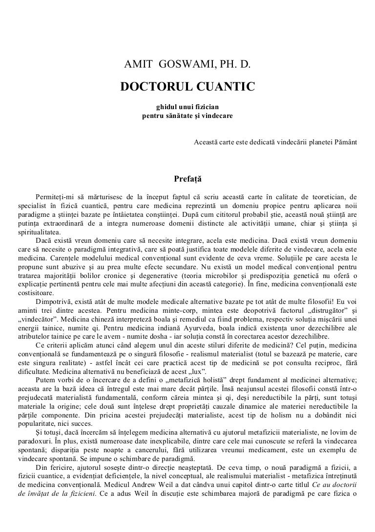 Amit Goswami Doctorul Cuantic